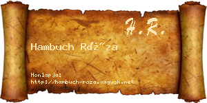 Hambuch Róza névjegykártya