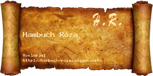 Hambuch Róza névjegykártya